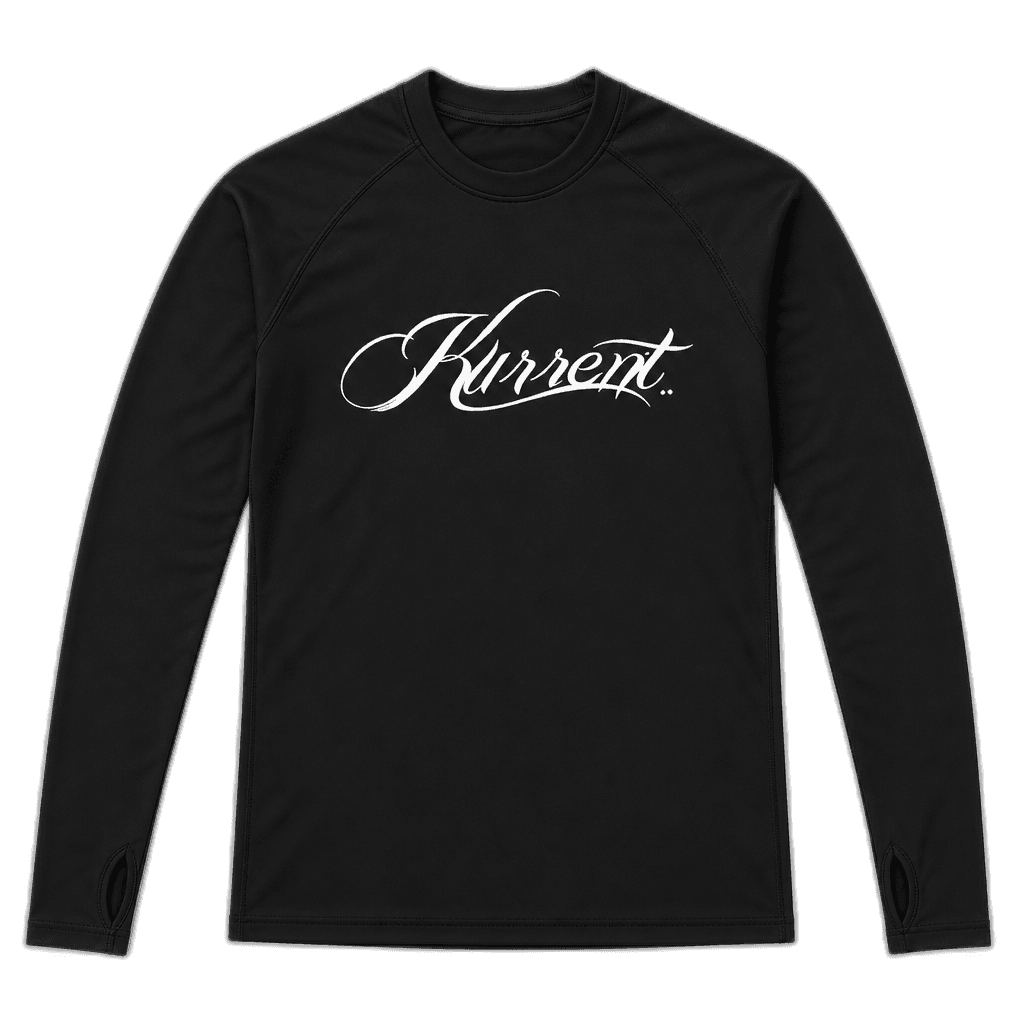 Kurrent long-sleeve rashguard with script chest print