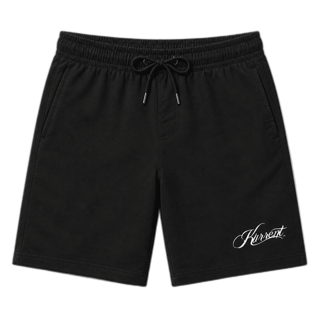 Kurrent sweat shorts with script leg print