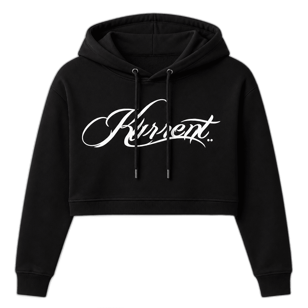 Kurrent women's cropped hoodie with script chest print