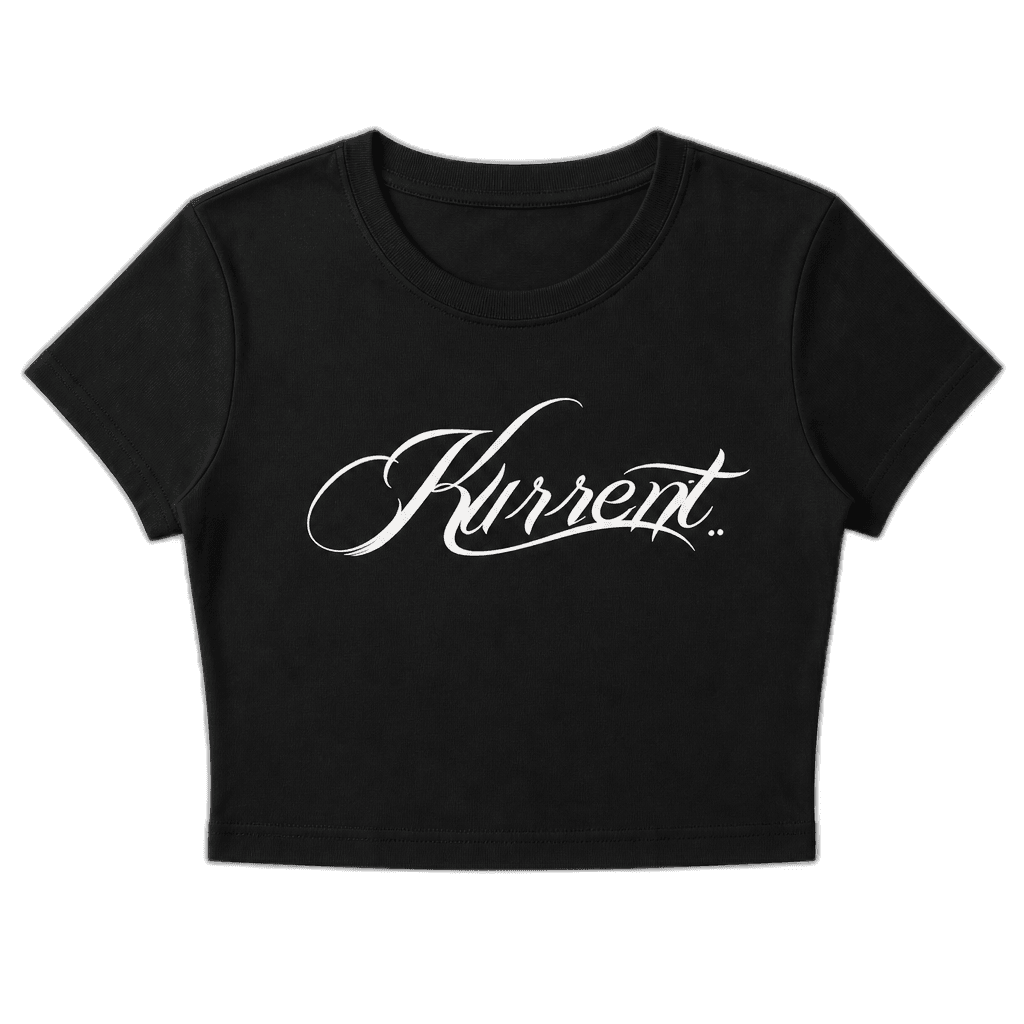 Kurrent women's cropped tee with script chest print